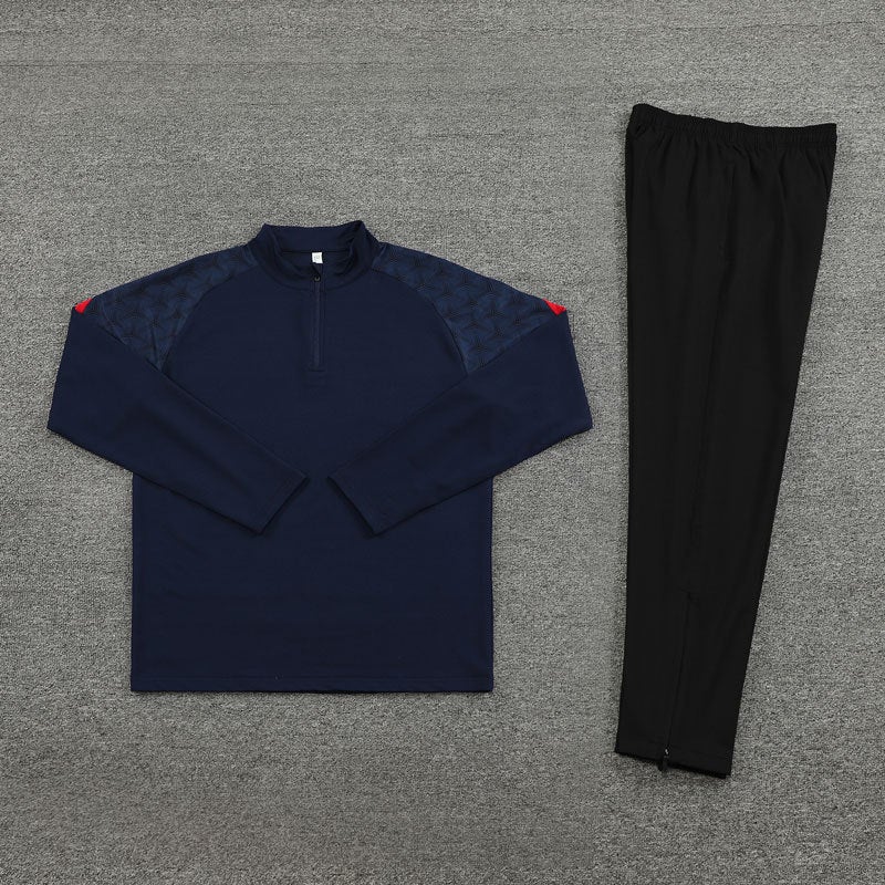 Half Zipper Long Sleeve Coat Long Sleeve Training Clothes Suit Men'S Football Clothes Training Clothes Appearance Clothes - Image 1